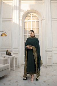 HC-5800 Green Mystique Elegant 3 Piece Designer Embroidered Outfit