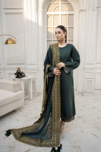 HC-5800 Green Mystique elegant 3 piece designer embroidered outfit for women luxury festive wear suit