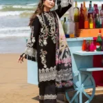 HC-592 Elaf premium lawn 3 piece suit with full accessories for women embroidered elegant festive wear