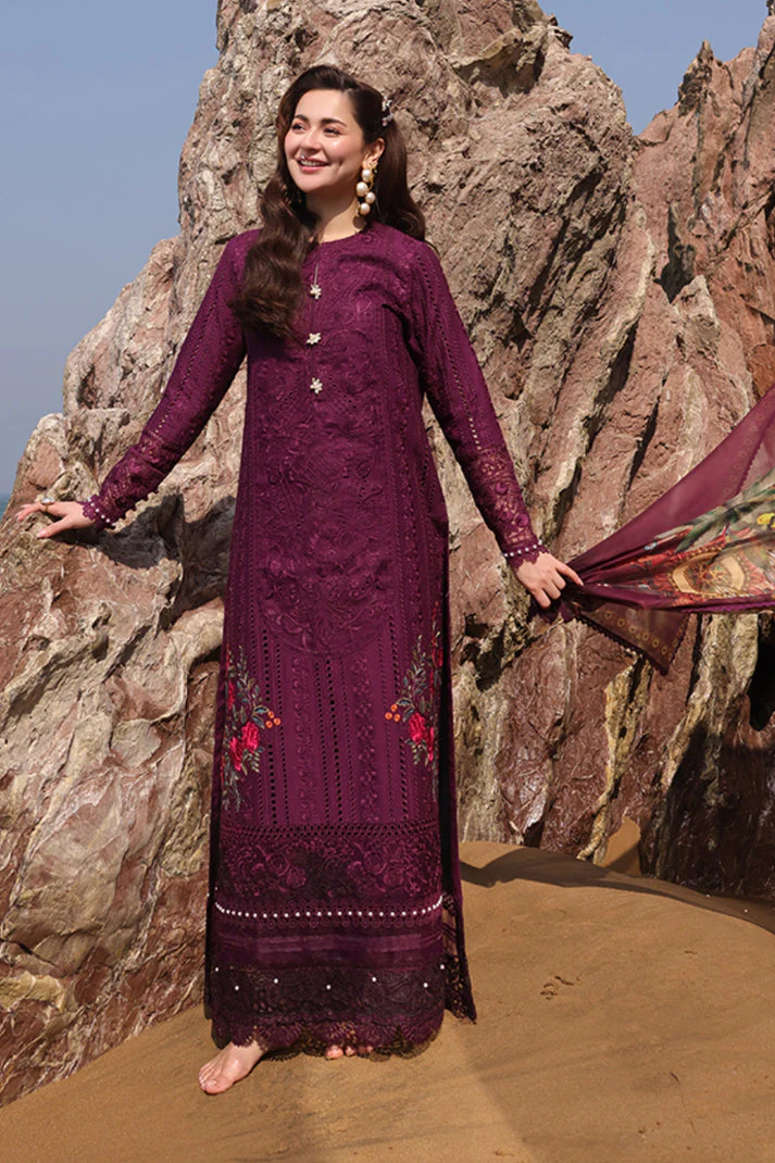 HC-4949 Imrozia by Hania Amir Chickenkari Heavily Embroidered 3PC Suit