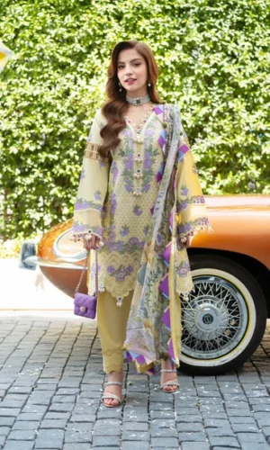 HC-1835 Jade new arrival luxury embroidered lawn 3 piece suit for women with elegant premium festive design