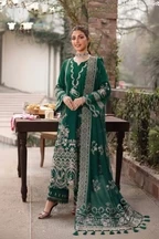 HC-9888 KAHF Bottle Green 3 Piece Luxury Suit by Kinza Hashmi