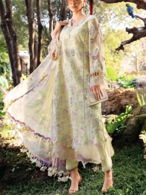 HC-4900 Maria B Butterfly 3 piece luxury suit for women elegant embroidered designer festive wear outfit
