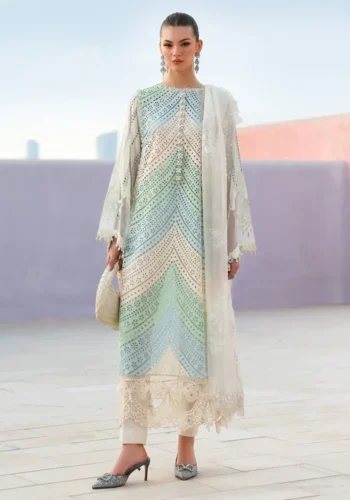HC-500 Maria B premium 3 piece designer lawn suit for women elegant embroidered festive wear