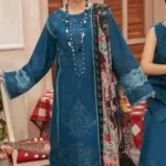 HC-5500 Mushq chickenkari premium 3 piece designer lawn suit for women elegant embroidered festive wear