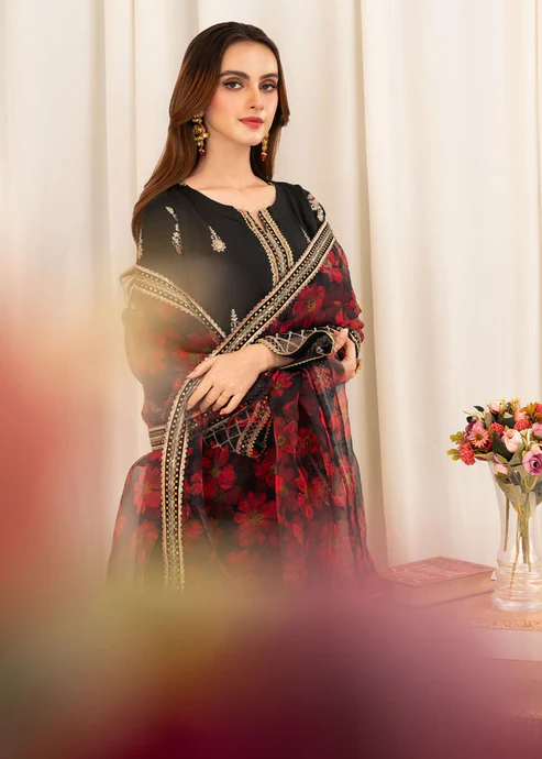 HC-1819 Nureh Luxury Embroidered with Ready to wear Dubata Lawn 3Pc