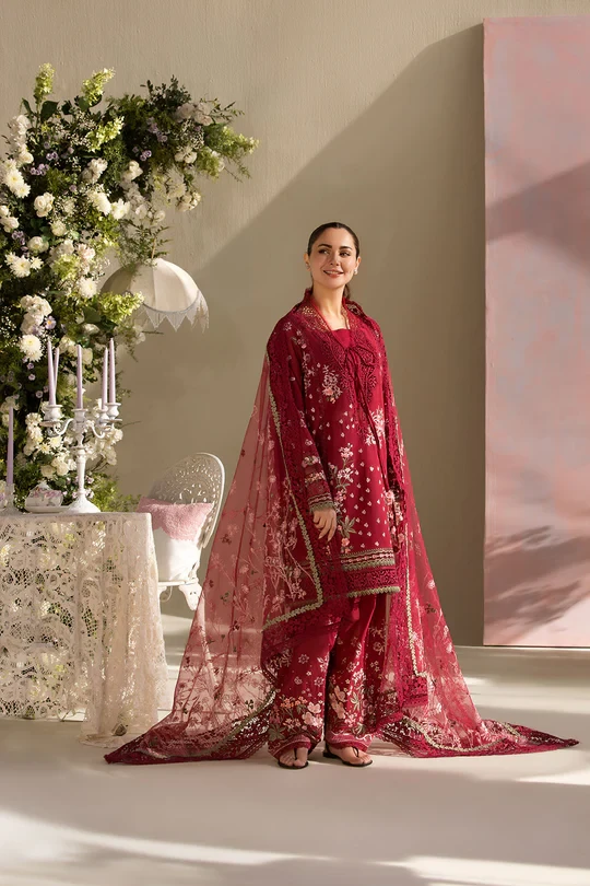 🔹 HC-828 Sobia Nazir Luxury Embroidered Lawn 3PC