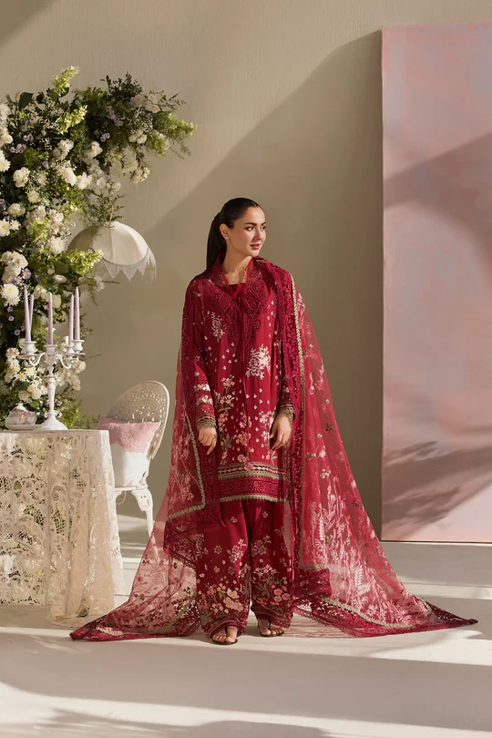 🔹 HC-828 Sobia Nazir Luxury Embroidered Lawn 3PC