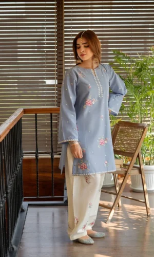 HC-11 URGE luxury 2 piece suit for women elegant embroidered designer casual wear outfit