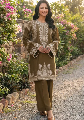 HC-211 Zaha embroidered marina 2 piece suit for women with elegant premium casual design
