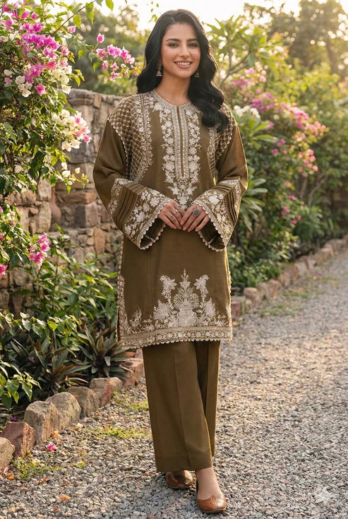 HC-211 Zaha embroidered marina 2 piece suit for women with elegant premium casual design