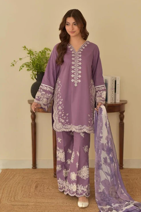 HC-318 Coco by Zara Luxury Applic work sleeves Lawn 3Pc