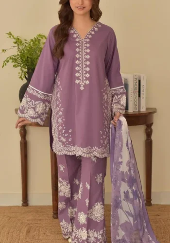HC-318 Coco by Zara luxury appliqué work sleeves lawn 3 piece suit for women with elegant festive design