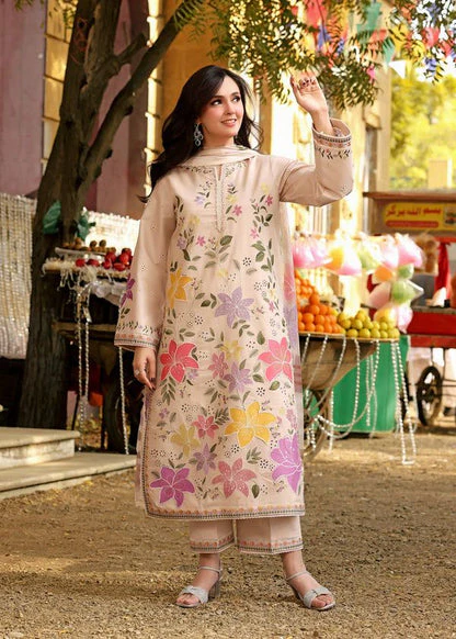 HC-1836 skin Aneelas luxury embroidered lawn 3 piece suit for women with elegant premium festive design