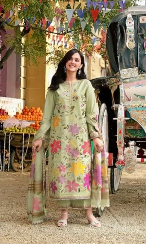 HC-1836 skin Aneelas luxury embroidered lawn 3 piece suit for women with elegant premium festive design