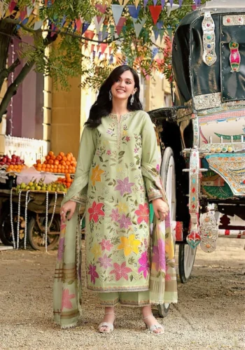 HC-1836 skin Aneelas luxury embroidered lawn 3 piece suit for women with elegant premium festive design