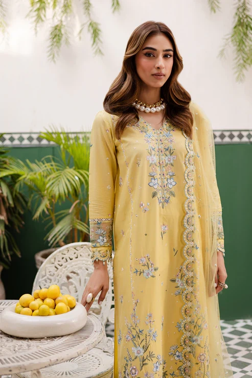 HC-856 Batik Luxury Embroidered Lawn with Ready to wear Dubata 3PC