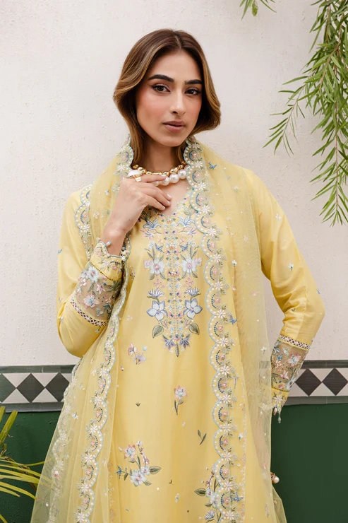 HC-856 Batik Luxury Embroidered Lawn with Ready to wear Dubata 3PC
