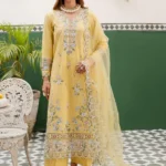 HC-856 Batik luxury embroidered lawn 3 piece suit with ready to wear dupatta for women elegant festive design