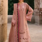 HC-8000 Tea Pink Bin Iyas signature designer luxury lawn suit for women elegant embroidered festive wear