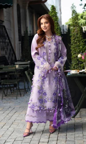 HC-716 Jade luxury chickenkari special lawn 3 piece suit for women with elegant embroidered festive design