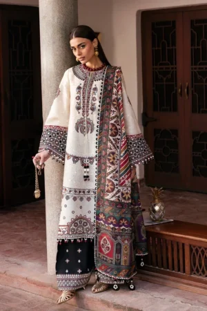 HC-857 Jazmin luxury embroidered lawn 3 piece suit for women with elegant premium festive design