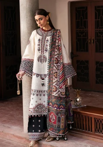 HC-857 Jazmin luxury embroidered lawn 3 piece suit for women with elegant premium festive design