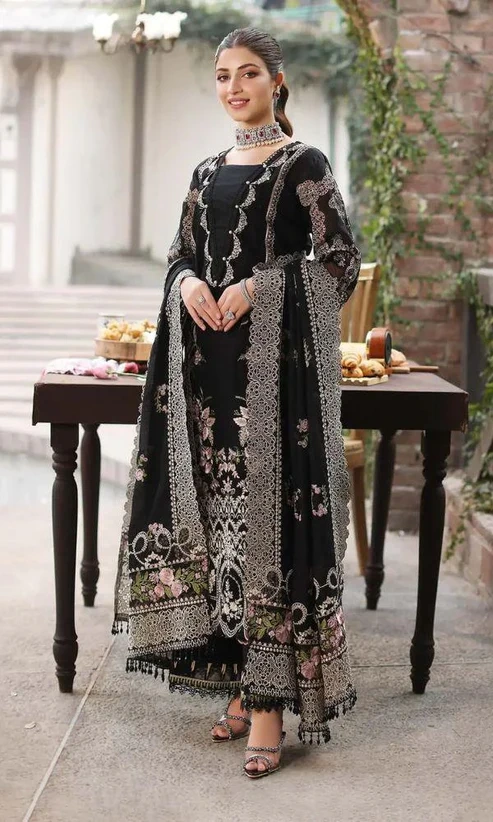 HC-Kahf by Kinza Hashmi luxury embroidered lawn 3 piece suit with ready to wear dupatta for women elegant festive wear
