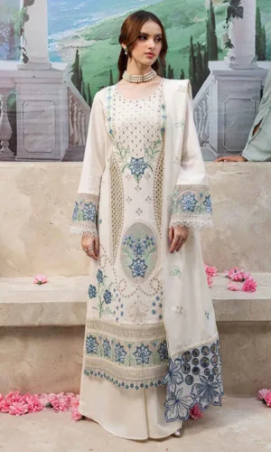 HC-344 Qalamkar hot selling luxury embroidered lawn 3 piece suit for women with elegant premium festive design