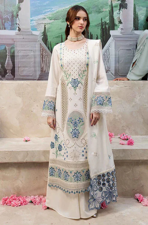HC-344 Qalamkar hot selling luxury embroidered lawn 3 piece suit for women with elegant premium festive design