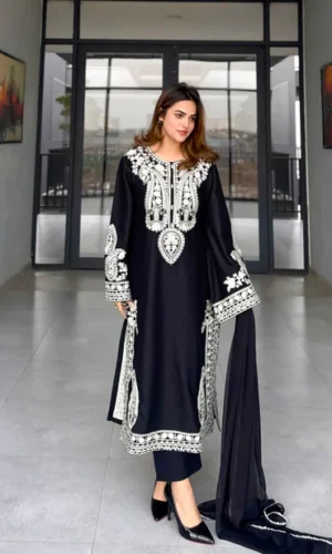 HC-836 Urge luxury embroidered lawn 3 piece suit for women with elegant premium festive design