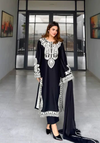 HC-836 Urge luxury embroidered lawn 3 piece suit for women with elegant premium festive design