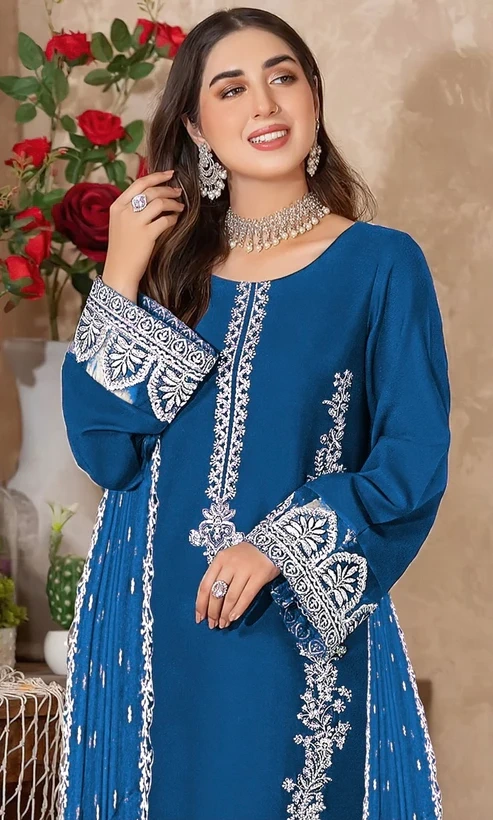 HC-326 Zarkash Luxury Embroidered Lawn 3PC