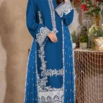 HC-326 Zarkash luxury embroidered lawn 3 piece suit for women with elegant premium festive design