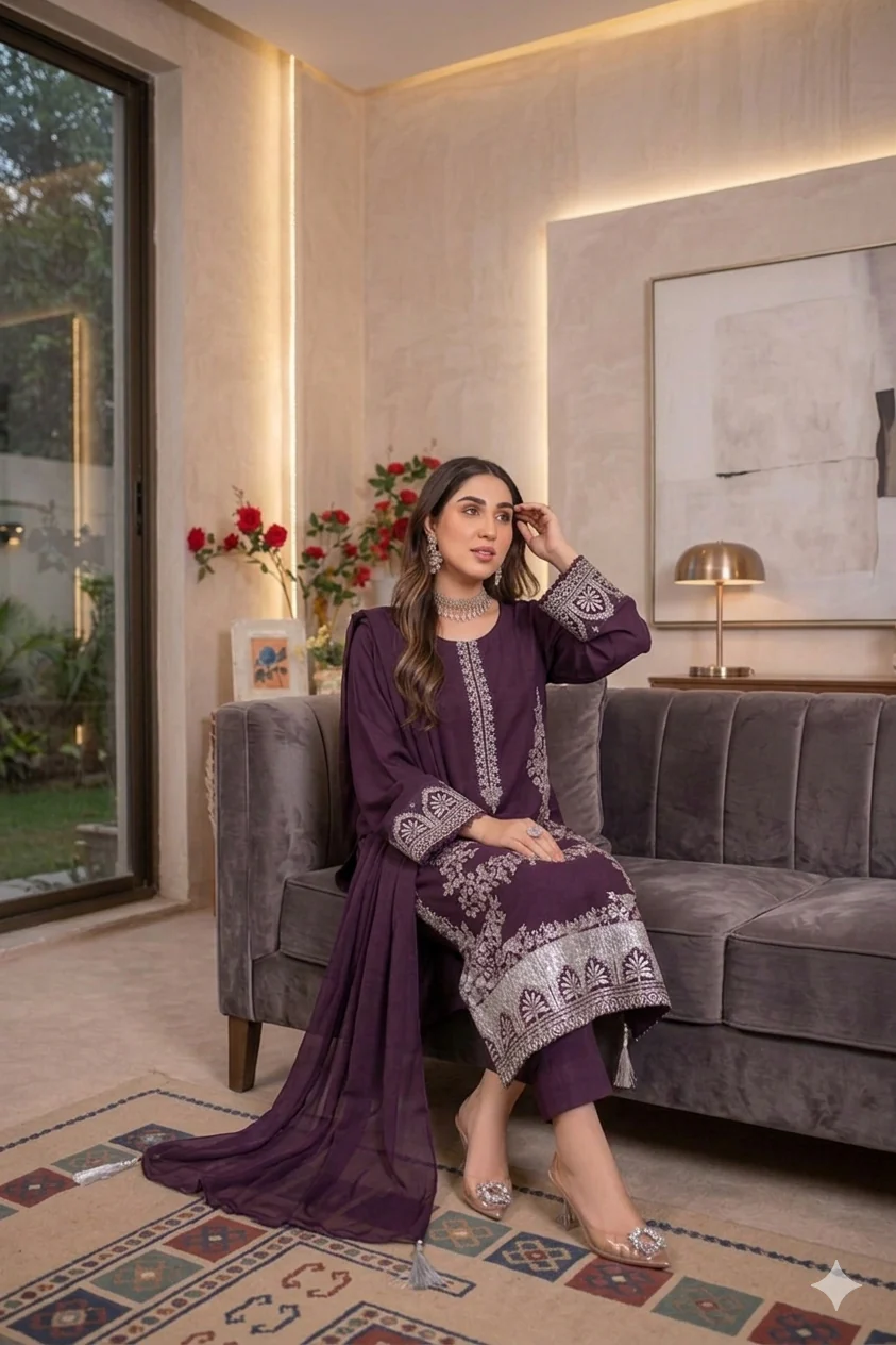 HC-336 Zarkash Luxury Embroidered Lawn 3PC