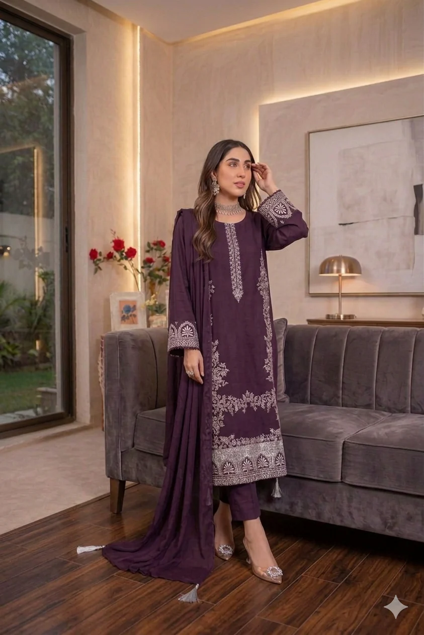 HC-336 Zarkash Luxury Embroidered Lawn 3PC