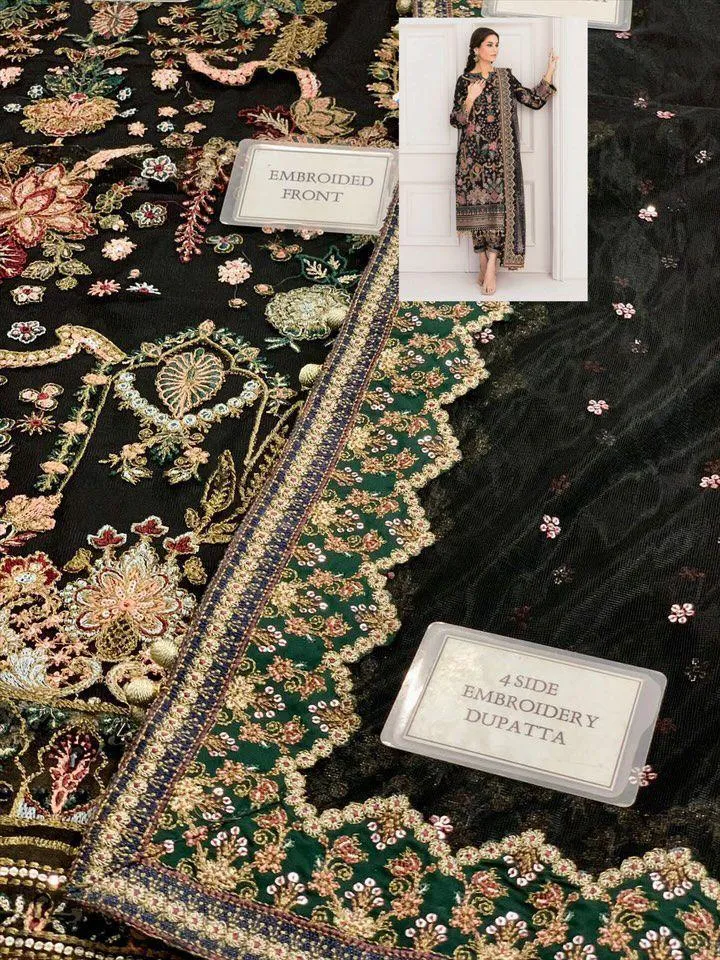 HC-0074 Baroque Heavy Embroidered Bridal Unstitched 3PC Suit