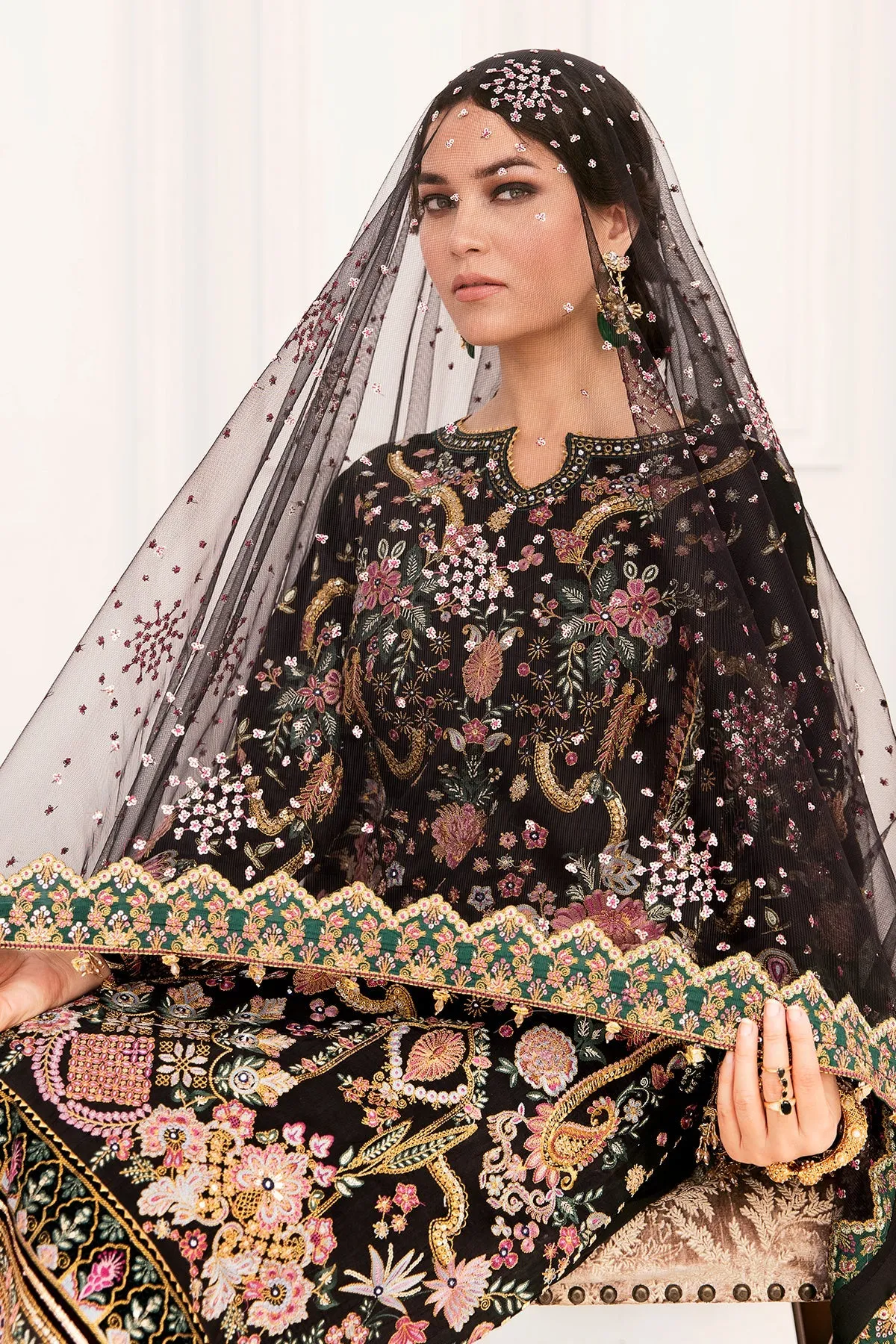 HC-0074 Baroque Heavy Embroidered Bridal Unstitched 3PC Suit