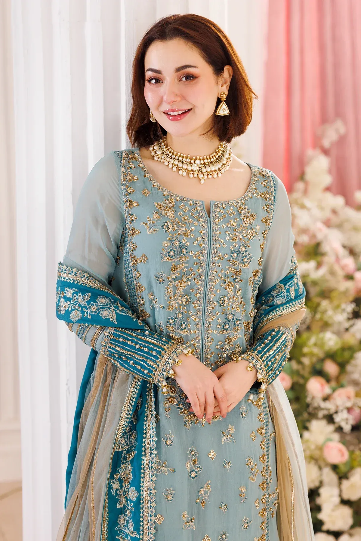 HC-0050 Charizma Chiffon & Net Embroidered Unstitched 3 Piece Suit
