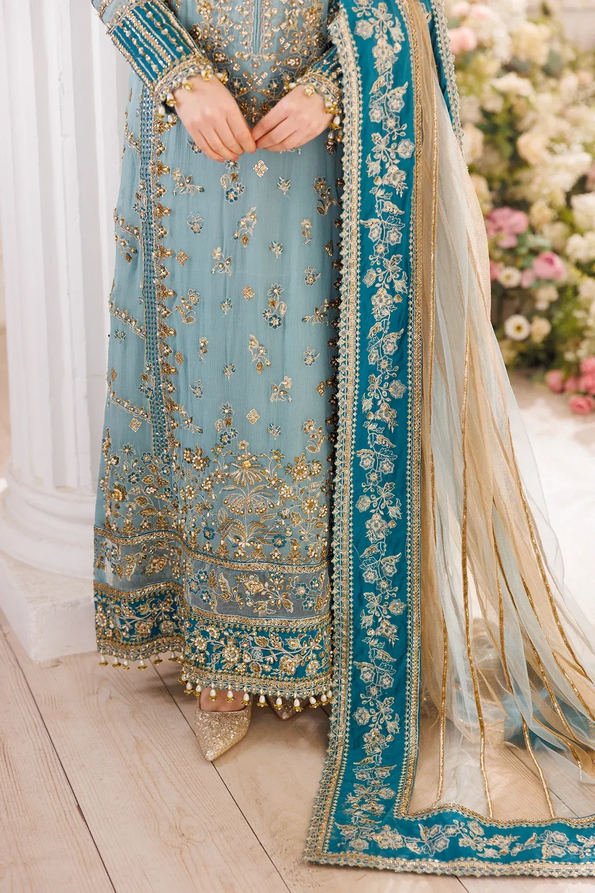 HC-0050 Charizma Chiffon & Net Embroidered Unstitched 3 Piece Suit