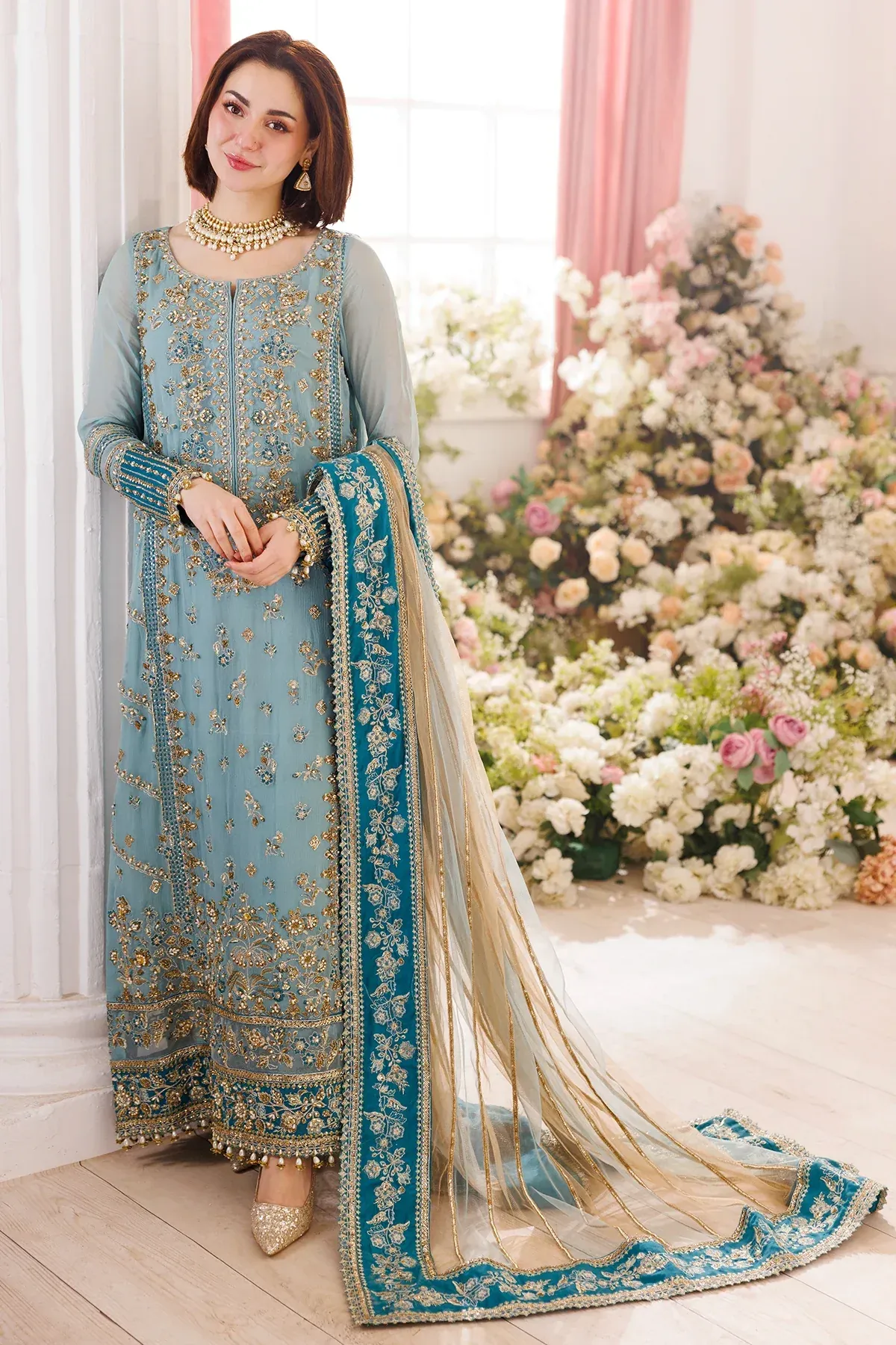 HC-0050 Charizma Chiffon & Net Embroidered Unstitched 3 Piece Suit