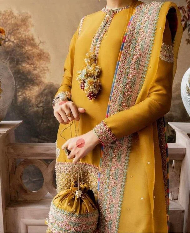 HC-0160 LAAM Organza Heavy Embroidered Unstitched 3PC Suit