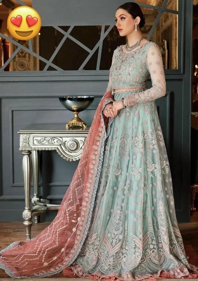 HC-0117 EMAAN ADEEL Heavy Embroidered Unstitched 3PC Maxi