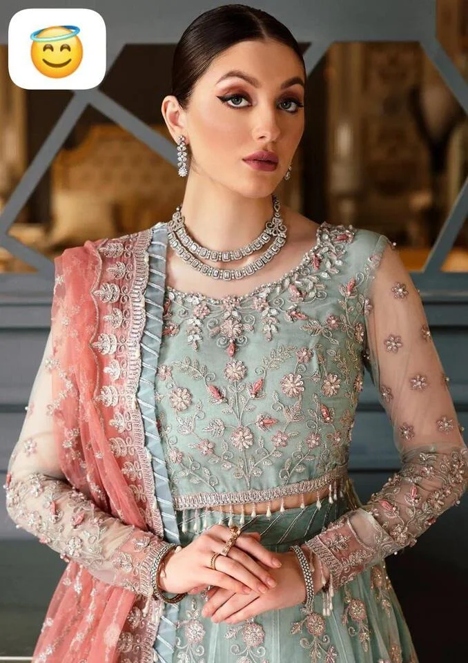 HC-0117 EMAAN ADEEL Heavy Embroidered Unstitched 3PC Maxi