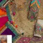 HC-0116 MARIA B Wedding Embroidered Unstitched 3 Piece Maxi with Embroidered Shirt, Dupatta and Trouser