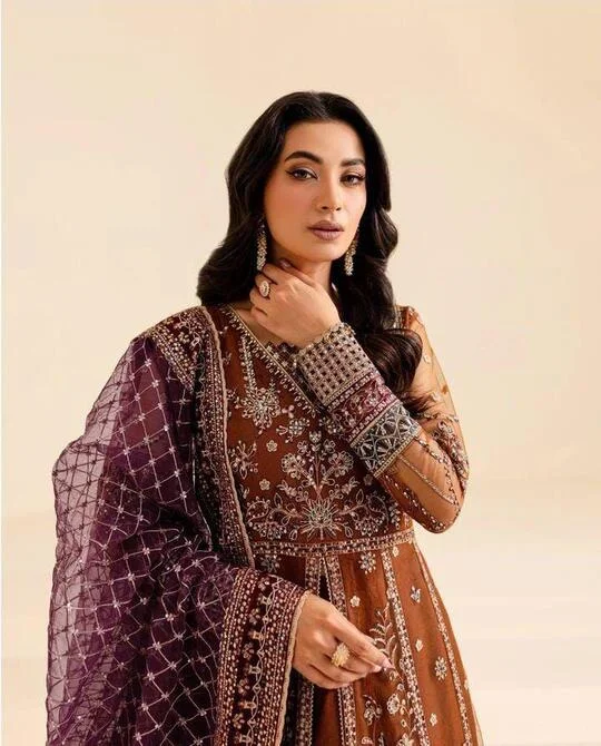 FARASHA Heavy Embroidered Unstitched 3PC Maxi HC-0124