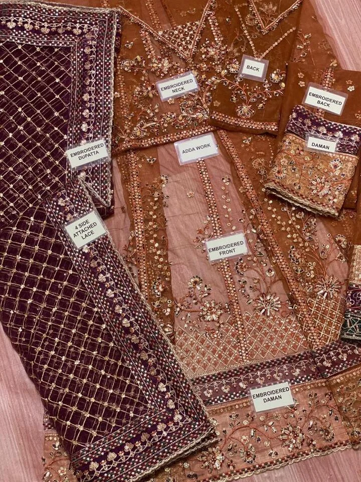 FARASHA Heavy Embroidered Unstitched 3PC Maxi HC-0124