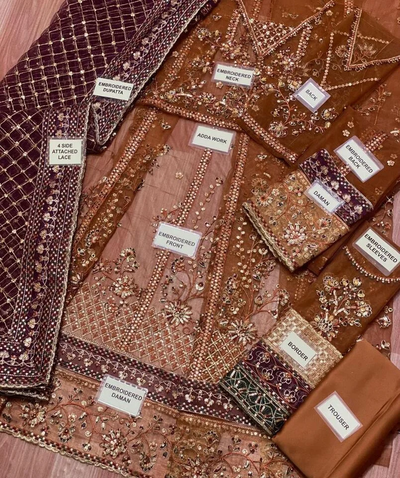 FARASHA Heavy Embroidered Unstitched 3PC Maxi HC-0124