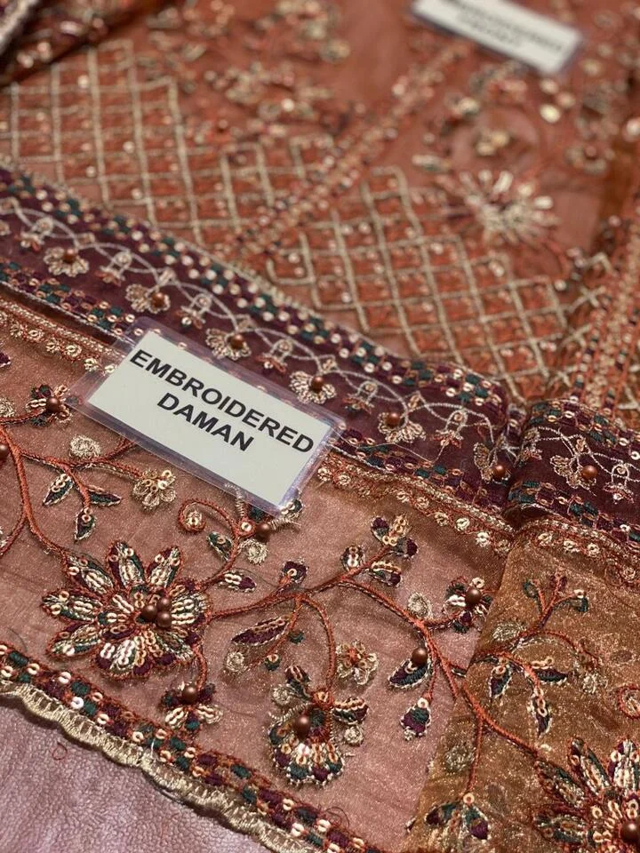 FARASHA Heavy Embroidered Unstitched 3PC Maxi HC-0124