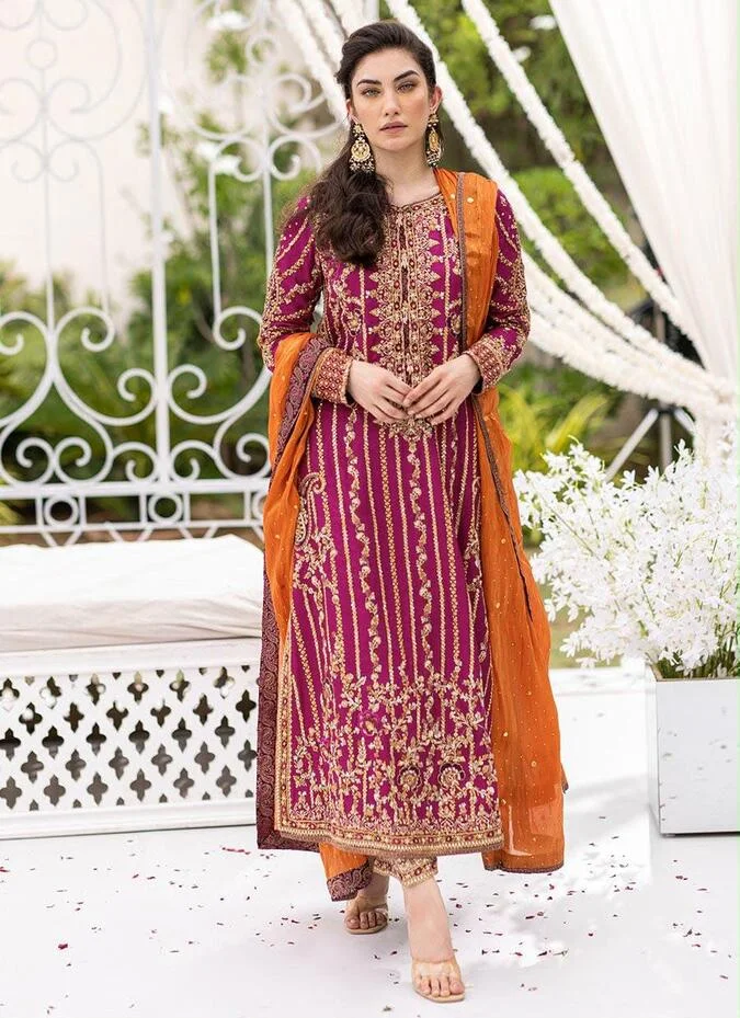 HC-0164 FARAH TALIB AZIZ Heavy Embroidered Unstitched 3PC Suit